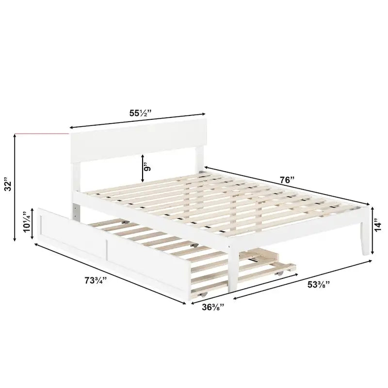 Cama plataforma con paneles de nogal/blanco/gris/espresso con nido - 1 persona
