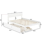 Cama plataforma con paneles de nogal/blanco/gris/espresso con nido - 1 persona