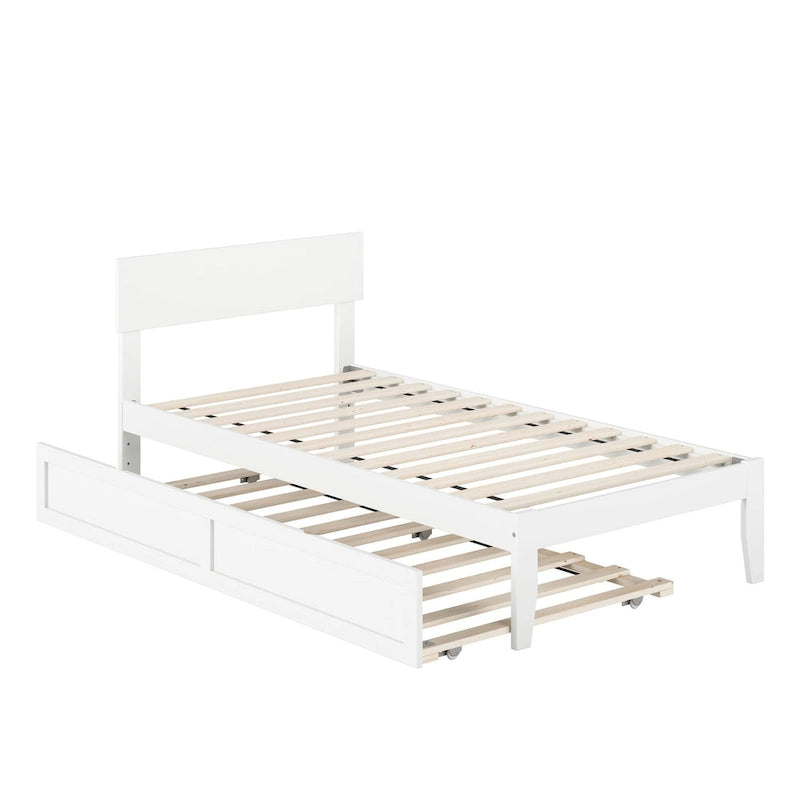 Cama plataforma con paneles de nogal/blanco/gris/espresso con nido - 1 persona