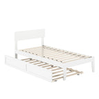 Cama plataforma con paneles de nogal/blanco/gris/espresso con nido - 1 persona