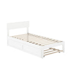 Cama plataforma con paneles de nogal/blanco/gris/espresso con nido - 1 persona