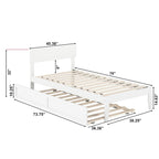 Cama plataforma con paneles de nogal/blanco/gris/espresso con nido - 1 persona