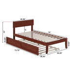 Cama plataforma con paneles de nogal/blanco/gris/espresso con nido - 1 persona