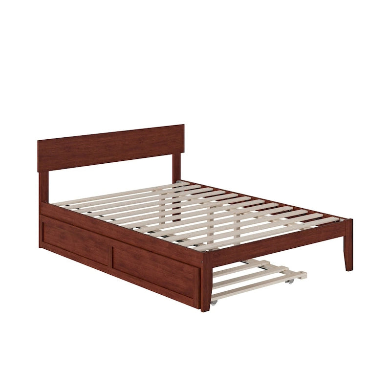 Cama plataforma con paneles de nogal/blanco/gris/espresso con nido - 1 persona