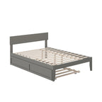 Cama plataforma con paneles de nogal/blanco/gris/espresso con nido - 1 persona