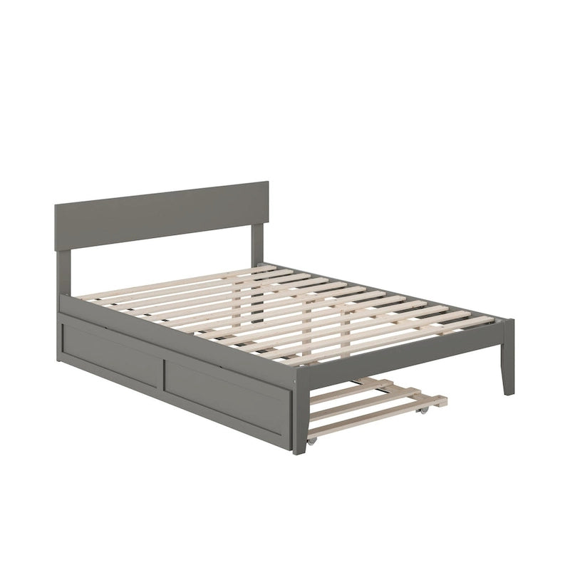 Cama plataforma con paneles de nogal/blanco/gris/espresso con nido - 1 persona