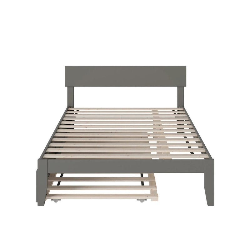 Cama plataforma con paneles de nogal/blanco/gris/espresso con nido - 1 persona