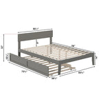 Cama plataforma con paneles de nogal/blanco/gris/espresso con nido - 1 persona