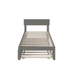 Cama plataforma con paneles de nogal/blanco/gris/espresso con nido - 1 persona
