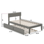 Cama plataforma con paneles de nogal/blanco/gris/espresso con nido - 1 persona
