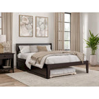 Cama plataforma con paneles de nogal/blanco/gris/espresso con nido - 1 persona
