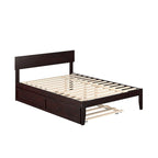 Cama plataforma con paneles de nogal/blanco/gris/espresso con nido - 1 persona