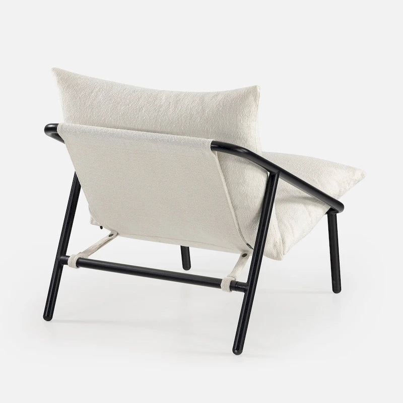 Sillón individual con reposabrazos metálico Light Grey / Navy / Black / Boucle / Oatmeal