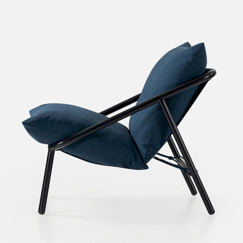 Sillón individual con reposabrazos metálico Light Grey / Navy / Black / Boucle / Oatmeal