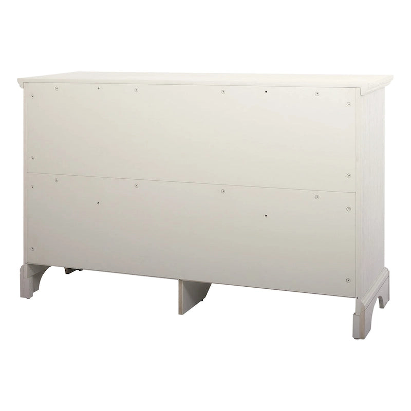 Cómoda de 6 cajones blanco antiguo, estilo rústico moderno, para 1 persona