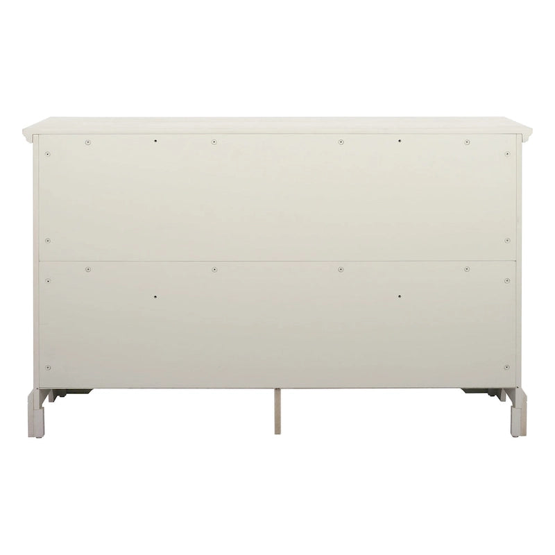 Cómoda de 6 cajones blanco antiguo, estilo rústico moderno, para 1 persona
