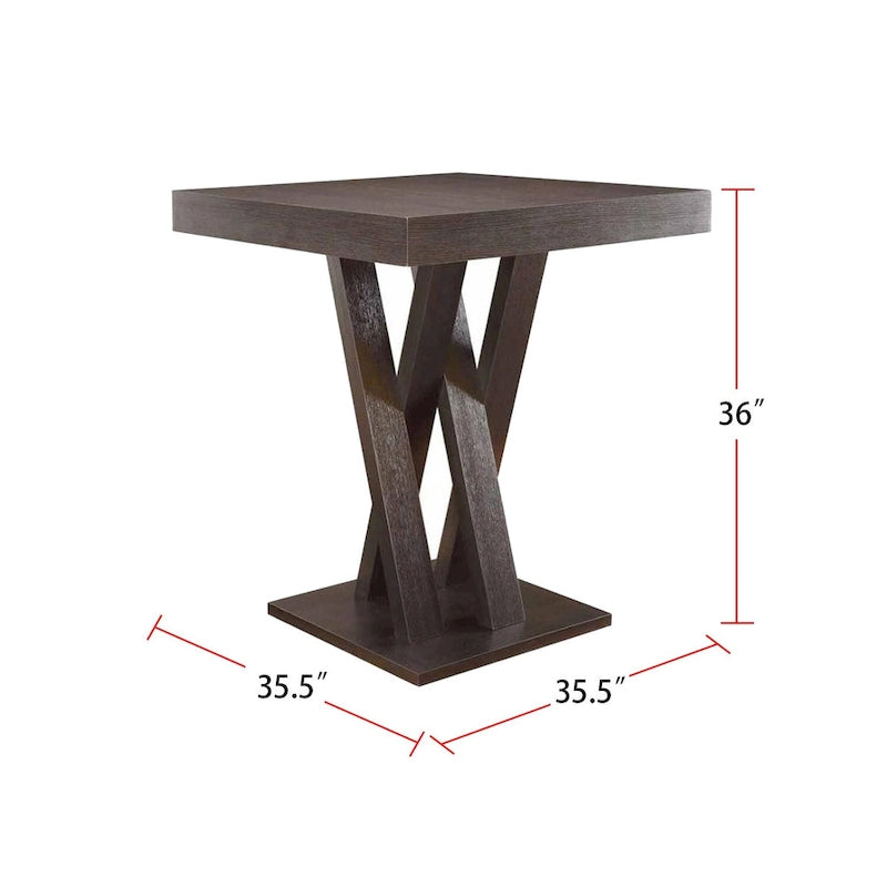 Mesa Alta Cuadrada, Capuchino, 2 a 4 Asientos