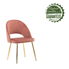 Sillas de comedor sin brazos de terciopelo gris/verde/rosa/aguamarina con patas en tono dorado, juego de 2
