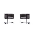 Silla de comedor de polipiel, estilo Art Decó, juego de 2 – Guijarro / Blanco / Marrón claro / Camel / Negro