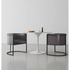 Silla de comedor de polipiel, estilo Art Decó, juego de 2 – Guijarro / Blanco / Marrón claro / Camel / Negro