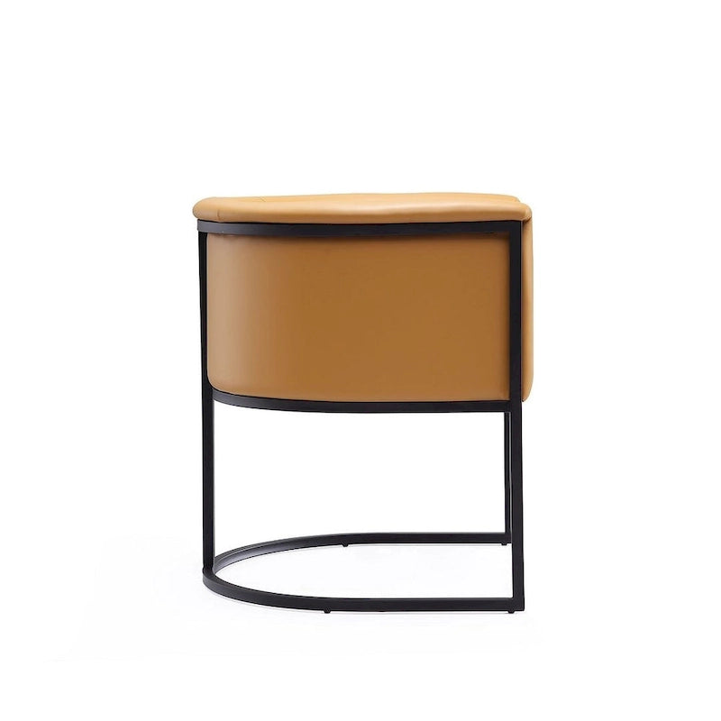 Silla de comedor de polipiel, estilo Art Decó, juego de 2 – Guijarro / Blanco / Marrón claro / Camel / Negro