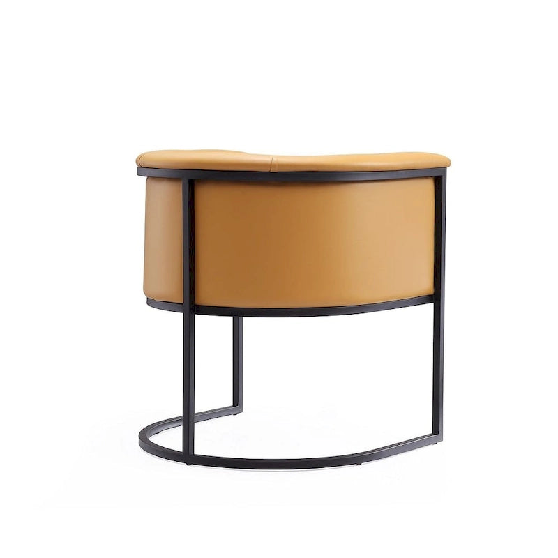 Silla de comedor de polipiel, estilo Art Decó, juego de 2 – Guijarro / Blanco / Marrón claro / Camel / Negro