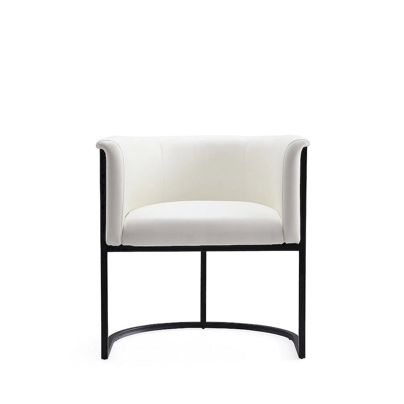 Silla de comedor de polipiel, estilo Art Decó, juego de 2 – Guijarro / Blanco / Marrón claro / Camel / Negro
