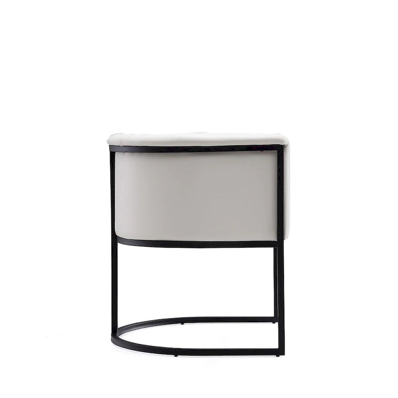 Silla de comedor de polipiel, estilo Art Decó, juego de 2 – Guijarro / Blanco / Marrón claro / Camel / Negro