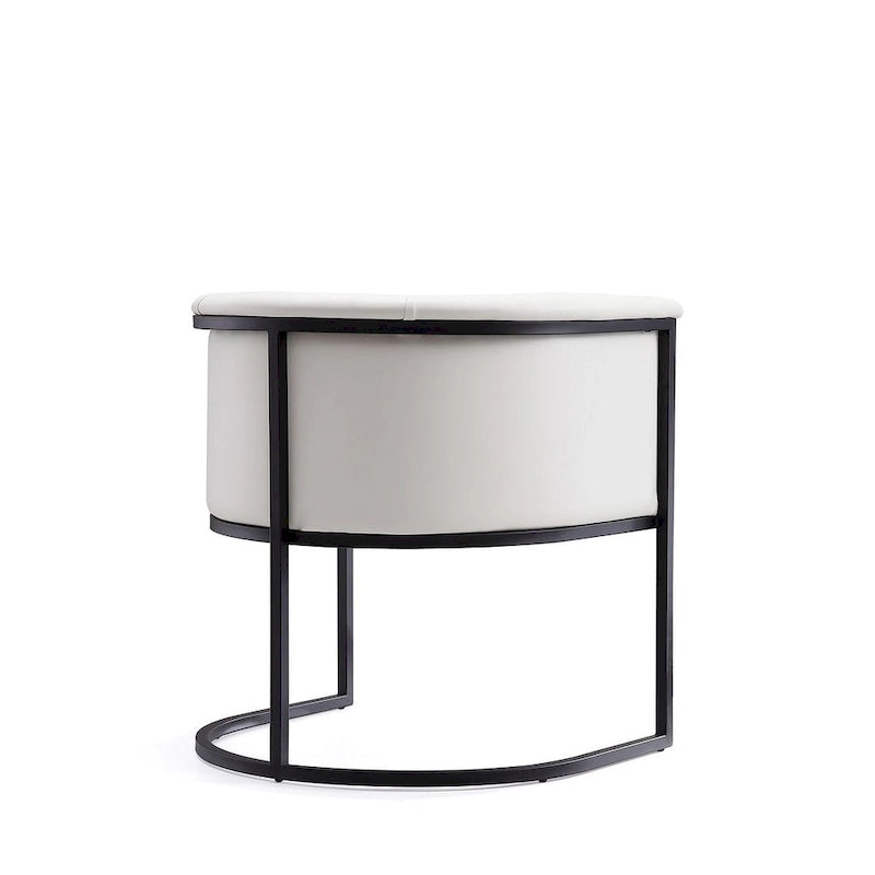 Silla de comedor de polipiel, estilo Art Decó, juego de 2 – Guijarro / Blanco / Marrón claro / Camel / Negro