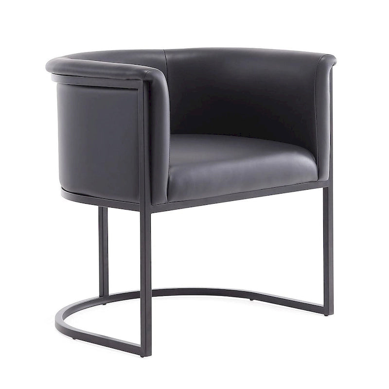 Silla de comedor de polipiel, estilo Art Decó, juego de 2 – Guijarro / Blanco / Marrón claro / Camel / Negro