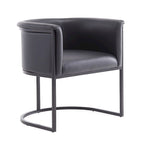 Silla de comedor de polipiel, estilo Art Decó, juego de 2 – Guijarro / Blanco / Marrón claro / Camel / Negro