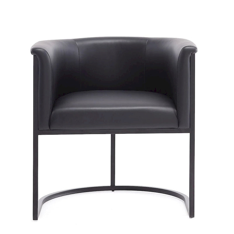 Silla de comedor de polipiel, estilo Art Decó, juego de 2 – Guijarro / Blanco / Marrón claro / Camel / Negro