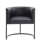 Silla de comedor de polipiel, estilo Art Decó, juego de 2 – Guijarro / Blanco / Marrón claro / Camel / Negro