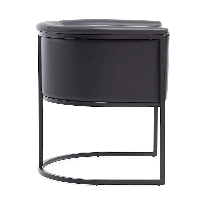 Silla de comedor de polipiel, estilo Art Decó, juego de 2 – Guijarro / Blanco / Marrón claro / Camel / Negro