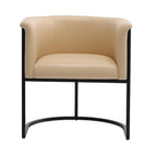 Silla de comedor de polipiel, estilo Art Decó, juego de 2 – Guijarro / Blanco / Marrón claro / Camel / Negro