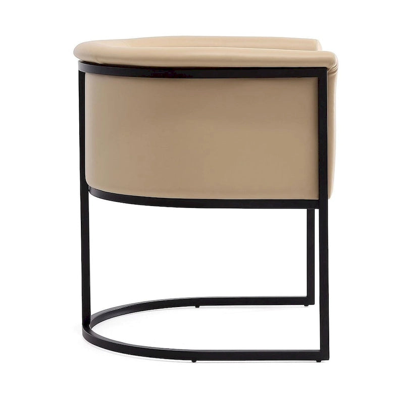 Silla de comedor de polipiel, estilo Art Decó, juego de 2 – Guijarro / Blanco / Marrón claro / Camel / Negro