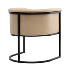Silla de comedor de polipiel, estilo Art Decó, juego de 2 – Guijarro / Blanco / Marrón claro / Camel / Negro