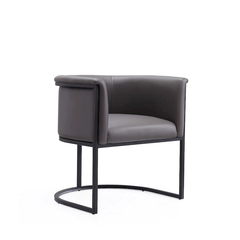 Silla de comedor de polipiel, estilo Art Decó, juego de 2 – Guijarro / Blanco / Marrón claro / Camel / Negro