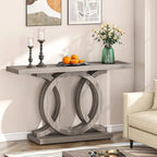 Mesa de Consola Marrón / Gris / Beige, Estilo Caballete Rústico, Requiere Ensamblaje por 1 Persona