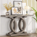 Mesa de Consola Marrón / Gris / Beige, Estilo Caballete Rústico, Requiere Ensamblaje por 1 Persona