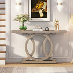 Mesa de Consola Marrón / Gris / Beige, Estilo Caballete Rústico, Requiere Ensamblaje por 1 Persona