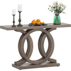 Mesa de Consola Marrón / Gris / Beige, Estilo Caballete Rústico, Requiere Ensamblaje por 1 Persona