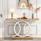 Mesa de Consola Marrón / Gris / Beige, Estilo Caballete Rústico, Requiere Ensamblaje por 1 Persona
