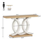Mesa de Consola Marrón / Gris / Beige, Estilo Caballete Rústico, Requiere Ensamblaje por 1 Persona