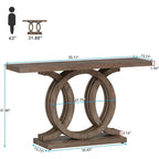 Mesa de Consola Marrón / Gris / Beige, Estilo Caballete Rústico, Requiere Ensamblaje por 1 Persona