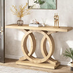 Mesa de Consola Marrón / Gris / Beige, Estilo Caballete Rústico, Requiere Ensamblaje por 1 Persona