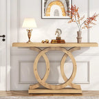 Mesa de Consola Marrón / Gris / Beige, Estilo Caballete Rústico, Requiere Ensamblaje por 1 Persona