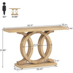 Mesa de Consola Marrón / Gris / Beige, Estilo Caballete Rústico, Requiere Ensamblaje por 1 Persona