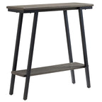 Mesa consola de recibidor de metal mixto (bronce, blanco y gris) y madera, estilo inclinado