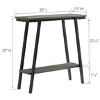 Mesa consola de recibidor de metal mixto (bronce, blanco y gris) y madera, estilo inclinado